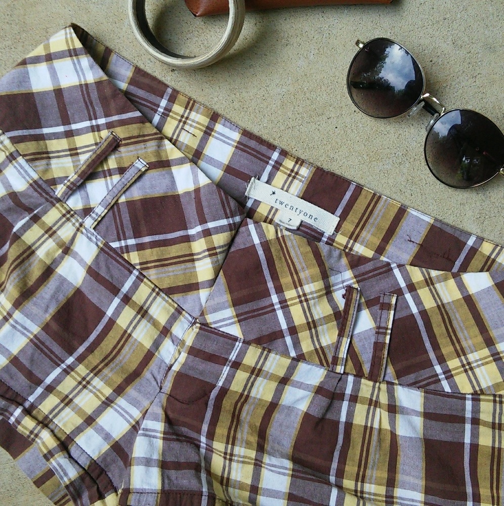 Forever 21 plaid chino shorts